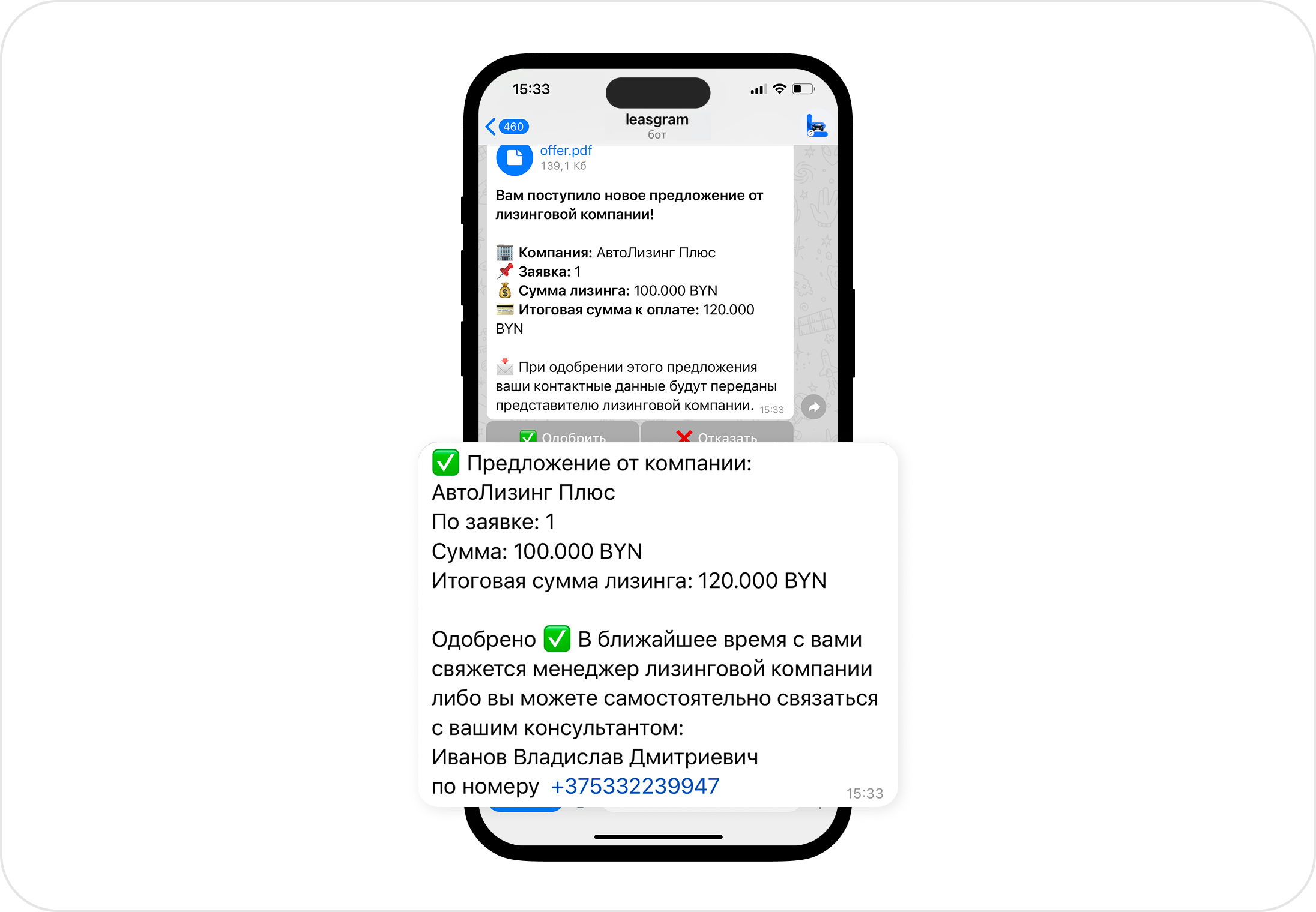 Выбор лучшего предложения и отправка заявки